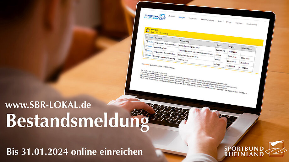 www.SBR-LOKAL.de - Bestandsmeldung bis 31.01.2024 online einreichen