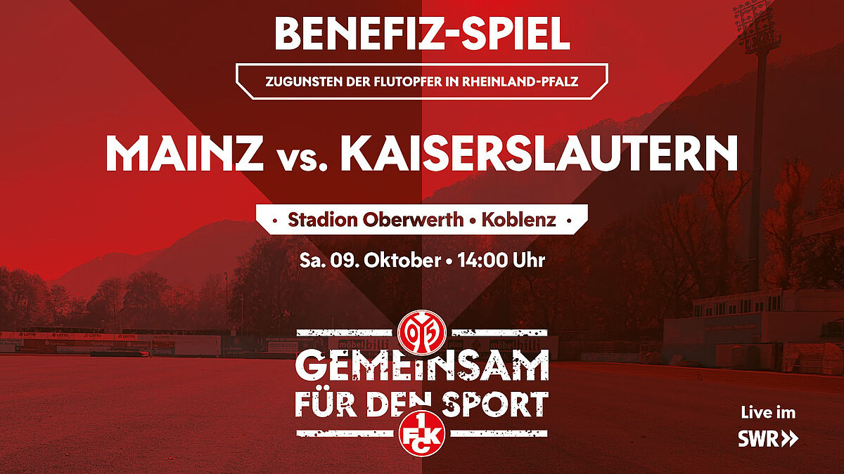 Spendenaktion und Benefizspiel Mainz und Kaiserslautern kicken in Koblenz für Flutopfer